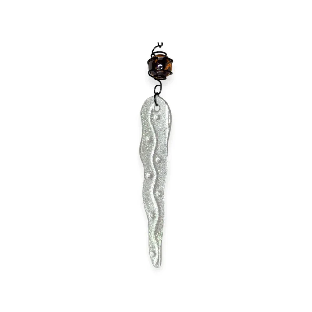 Iridescent Metal & Glass Hanging Santa Decoration 20